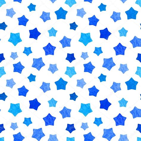 Bright Blue Watercolor Stars Background Can Be Copied Without Any Seams