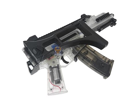Well G36c 7 8mm Electric Gel Ball Blaster Bk With Transparent Receiver