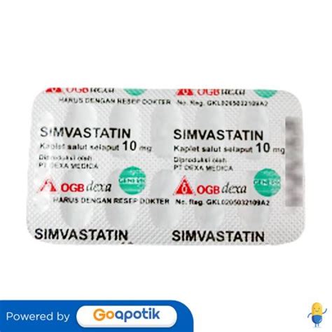 Jual Simvastatin Ogb Dexa Medica 10 Mg Strip 10 Tablet Shopee Indonesia