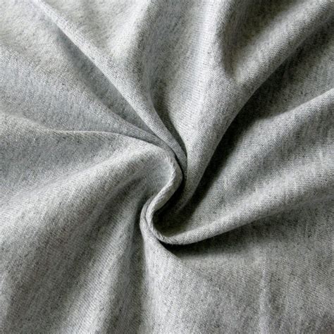 Medium Heathered Grey Cotton Jersey Knit Fabric i 2021