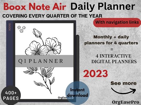 Interactive 2023 Boox Note Air Daily Planner For Boox Note Air Etsy