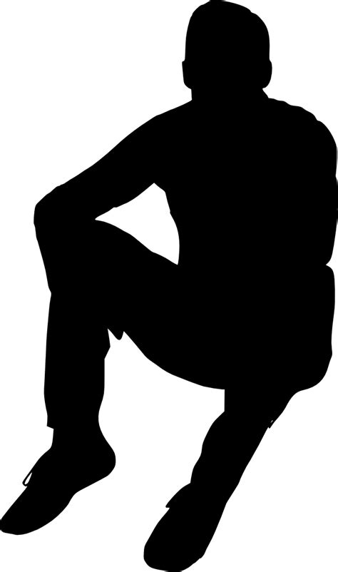Download 12 People Sitting Silhouette Man Sitting Silhouette Png