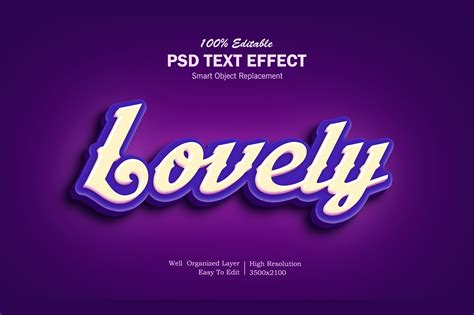 3d Lovely Photoshop Text Effect Graphic By Goldani412 · Creative Fabrica
