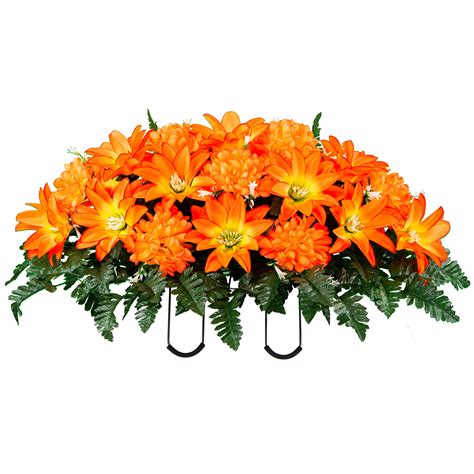 While natural flowers may tend to look prettier and smell better, synthetic ones are not only less expensive, but they last longer, especially in climates where the weather takes its toll on greenery. Sympathy Silks Artificial Cemetery Flowers - Realistic ...