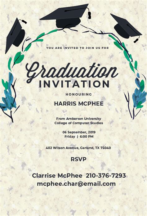 10 Graduation Invitation Template In Photoshop Free Download
