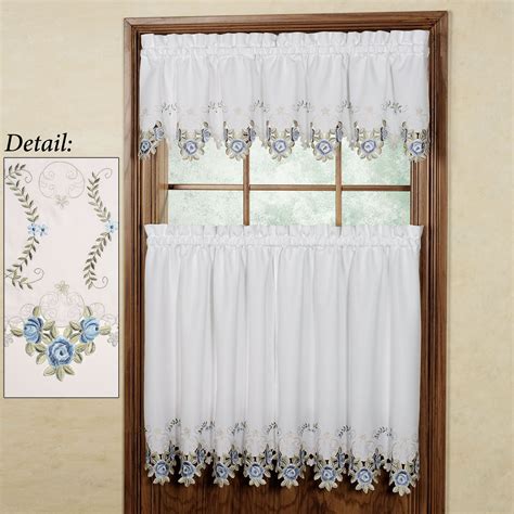 Bella Rose Embroidered Window Tiers