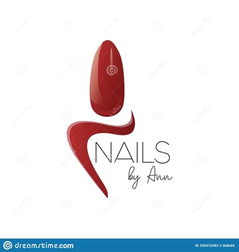 Nail Artist Logo Design With Red Nail Polish Stock Vector - Illustration of logo, nails: 192412452