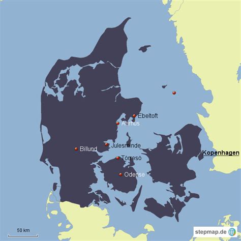 Danmark (dänemark), landkarte 1:500.000, autorenkollektiv sprache: StepMap - Dänemark - Landkarte für Deutschland