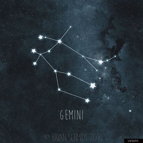 Gemini Constellation Art Print Stars Decor Night Sky Wall Watercolor