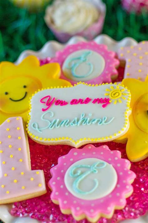 Amazing Cookies At A Sunshine Birthday Party See More Party Ideas At
