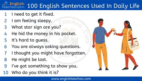100 English Sentences Used In Daily Life EnglishTeachoo