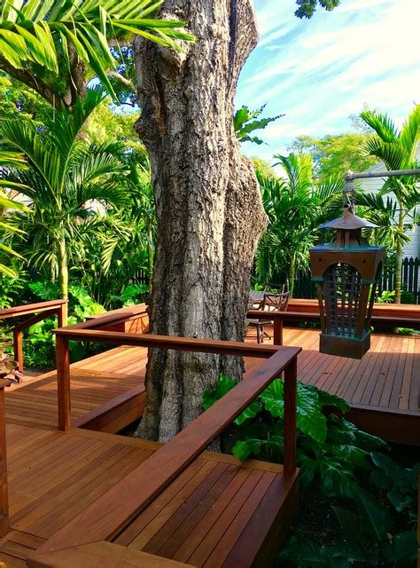 Ipe Deck With Mahogany Bench And Tigerwood Outdoor Shower Tropical