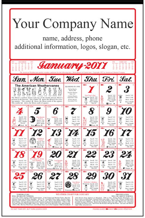 farmers almanac calendar calendar company