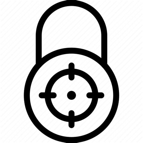 Crosshairs Lock Locked Padlock Round Secure Target Icon