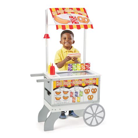 Melissa And Doug Wooden Snacks And Sweets Food Cart 40 Play Food Pc