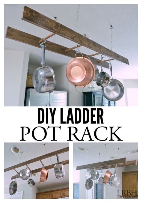 Diy Ladder Pot Rack Domestically Speaking Decor Inspiration Diy