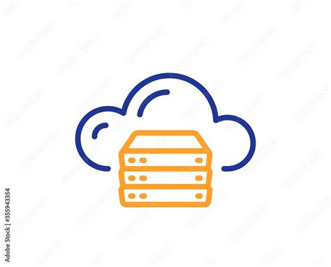 Cloud Computing Server Line Icon Internet Data Storage Sign File