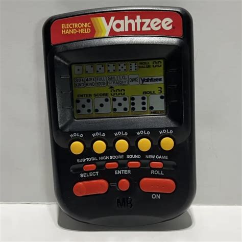 Vintage 1995 Yahtzee Electronic Handheld Game Milton Bradley Mb Tested