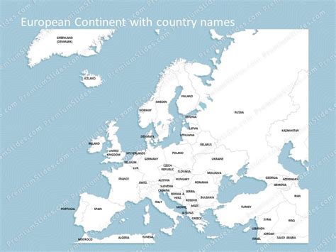 Europe Continent Map Editable Map Of Europe Continent For Powerpoint