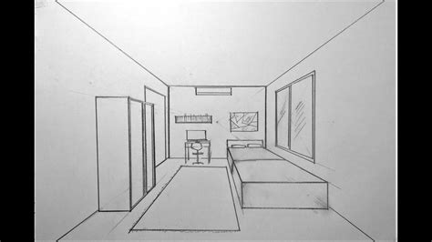 One Point Perspective Drawing Bedroom Easy How To Dra