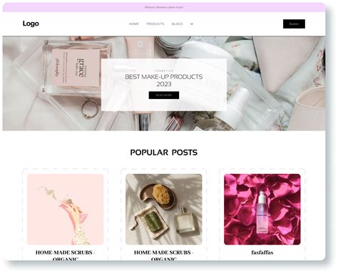 Beauty Blog Landing Page Ui Design Figma