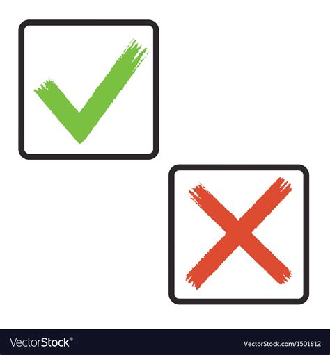 Is it possible to highlight tick symbol and a cross symbol in individual columns and rows ? Tick and cross Royalty Free Vector Image - VectorStock