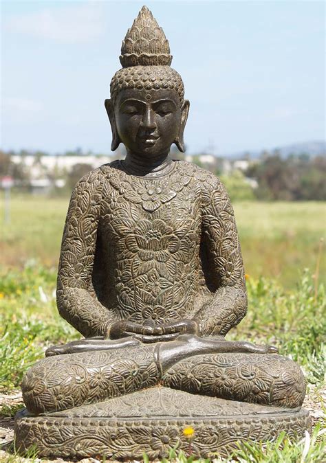Sold Stone Meditating Garden Buddha Statue 26 86ls171 Hindu Gods