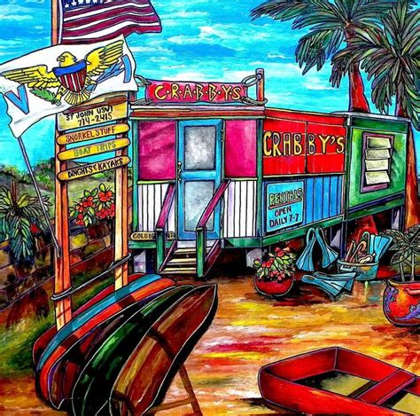 Surf Shack ~ Patti Schermerhorn Surf Art Caribbean Art Tropical Art