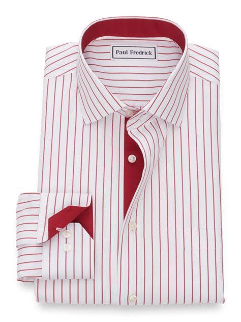 Tailored Fit Non-Iron Cotton Pinpoint Stripe Dress Shirt ...