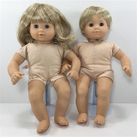 American Girl Bitty Baby Twins Boy And Girl Blonde And Blue Eyes Lot Of 2