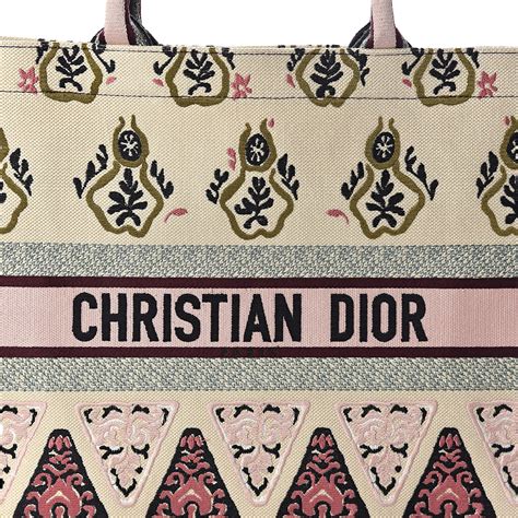 Christian Dior Embroidered Canvas Book Tote Multicolor 530427