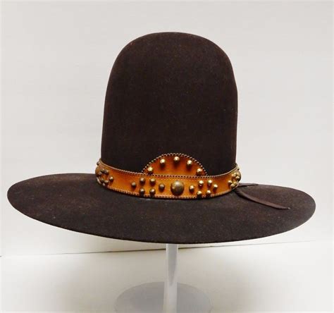 The American West Vtg Cowboy Hat 10 Gallon X Felt Brown 7 38 Leather