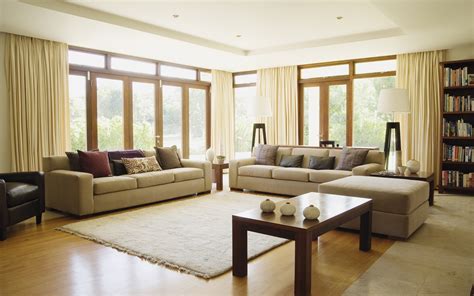 Spacious And Bright Living Room Wallpapers And Images Wallpapers