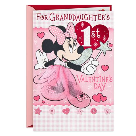 Disney Minnie Mouse First Valentines Day Card For Granddaughter