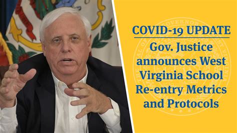 Covid 19 Update Gov Justice Announces West Virginia School Re Entry