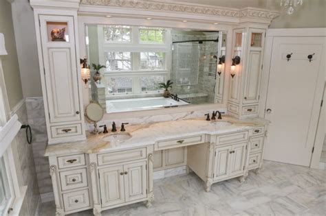 Double Bathroom Vanity With Makeup Area Examatri Home Ideas