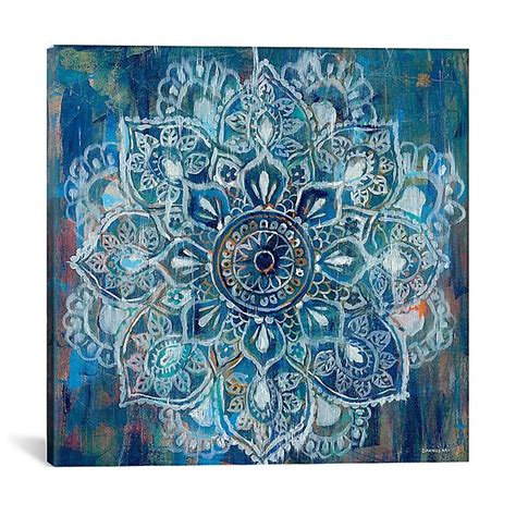 Icanvas Mandala Ii Square Canvas Wall Art In Blue Bed Bath And Beyond
