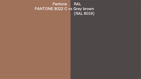 Pantone C Vs Ral Grey Brown Ral Side By Side Comparison