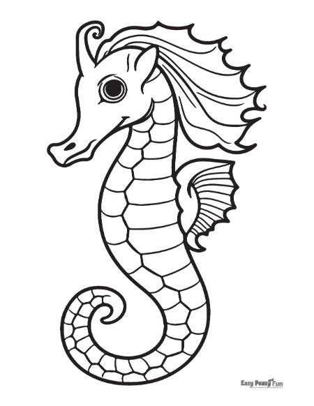 Printable Seahorse Coloring Pages 30 Sheets Easy Peasy And Fun