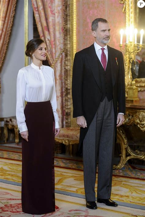 Le Roi Felipe Vi Et La Reine Letizia Despagne Lors De La Réception Du