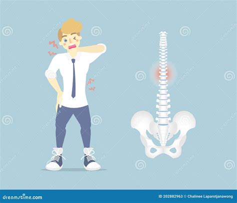 Man Having Back Pain Backache Neck Upper Lower Waist Pain Anatomy