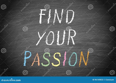 Find Your Passion Text On Chalkboard Or Blackboard Stock Illustration