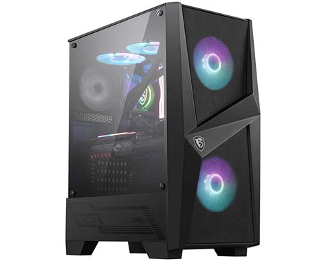 Buy Msi Mag Forge 100r Mid Tower Gaming Computer Case Black 2x 120mm