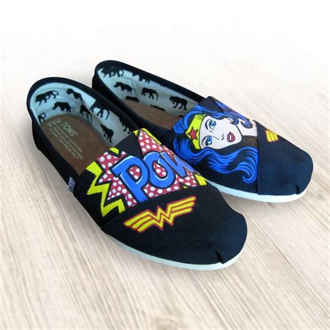 Custom Painted Wonder Woman Toms Shoes