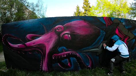 Streetart Octopus And Graffiti By Caer8th Prague Walls Youtube