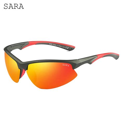 2018 Mens Polarized Hiking Sport Sunglasses Color Driving Glasses Orange Lens Semi Rimless