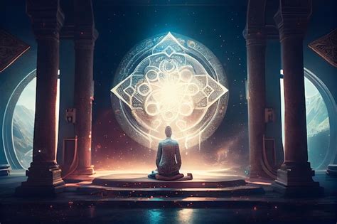 Premium Photo Illustration Of Spiritual Awakening Enlightenment Meditation Generative Ai