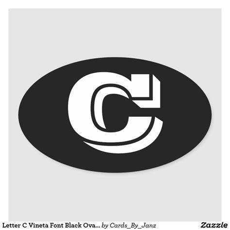 Letter C Vineta Font Black Oval Stickers By Janz Alphabet Stickers