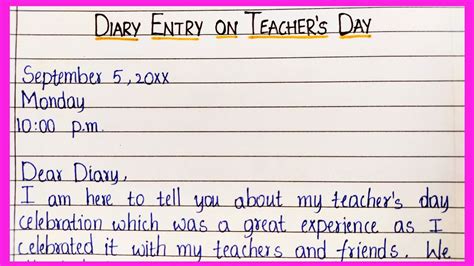 Diary Entry On Teachers Day Celebration 2021 Essentialessaywriting