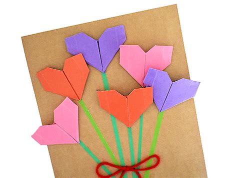 Origami Heart Bouquet Card Our Kid Things